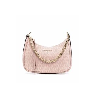 Michael Kors Blush Pink Monogram Shoulder Bag with Gold Chain